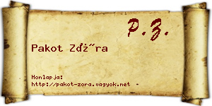 Pakot Zóra névjegykártya